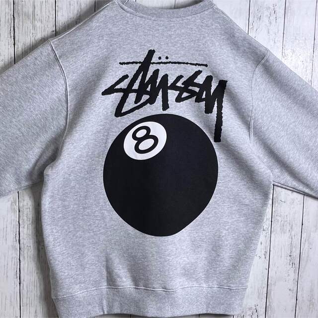 STUSSY - 【美品】ステューシー 両面プリント 8ボール スウェット L 灰