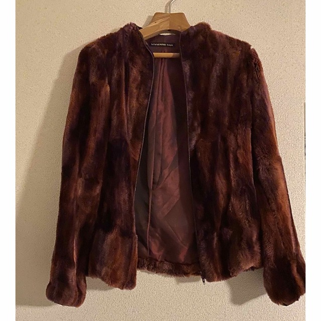 VIVIENNE TAM - ヴィヴィアンタム フェイクファー ジャケット 赤 0
