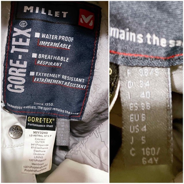 MILLET - MILLET ミレー ハードシェルパンツ 白 GORE-TEX 雪山登山