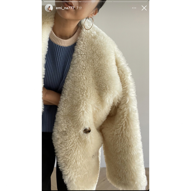 SeaRoomlynn TEDDYファーノーカラージャケット アイボリー シールーム