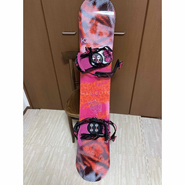 ハート柄スノーボードとビンディングのセット サイズ 138cm ハート柄