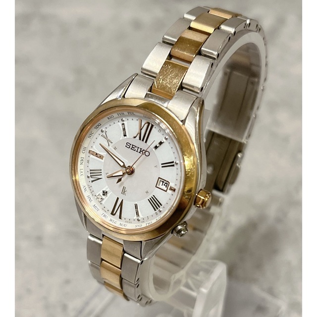 SEIKO - SEIKO ルキア 1B35-0AA0 シェル文字盤 1Pダイヤ 電波ソーラー