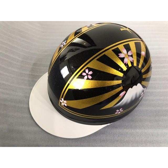 7色ラメ 桜吹雪 富士日章 コルク半 ヘルメット ゴールドラメ の通販 by