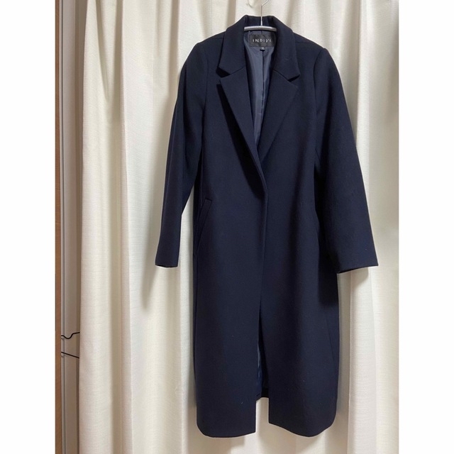 INDIVI - インディヴィ ウールビーバーチェスターコート ネイビーの