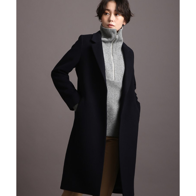 INDIVI - インディヴィ ウールビーバーチェスターコート ネイビーの