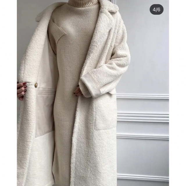 Ameri VINTAGE - Acka リバーシブルボアコート ホワイトアイボリー