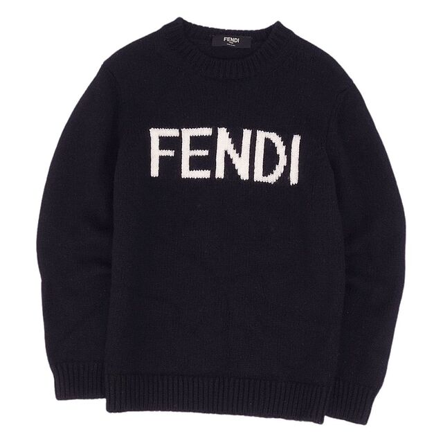 FENDI - 美品 フェンディ FENDI ニット セーター ロングスリーブ ロゴ