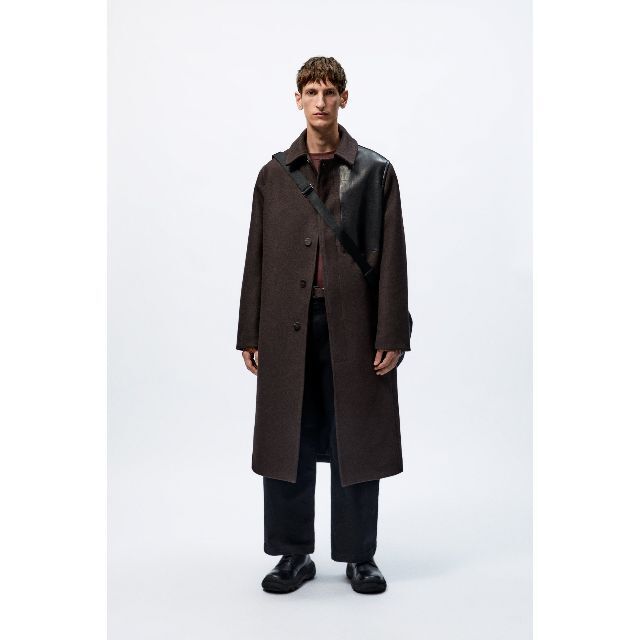 ZARA - ZARA studio nicholson パッチ レザー コート Sの通販 by