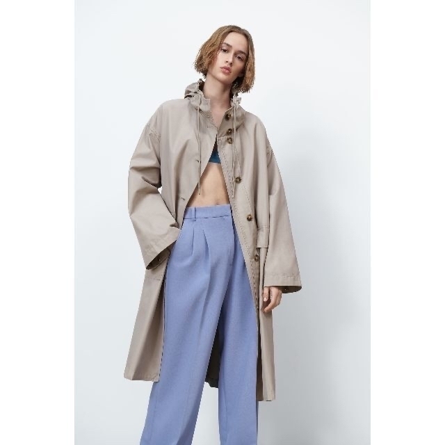 ZARA - ZARA フード付きオーバーサイズ トレンチコート アウターの通販