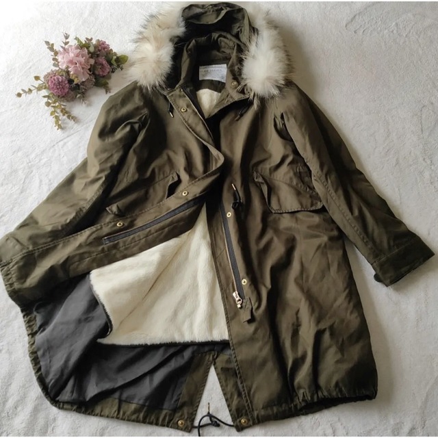 IENA - 【IENA】モッズコートライナー付き ファー カーキ36 の通販 by