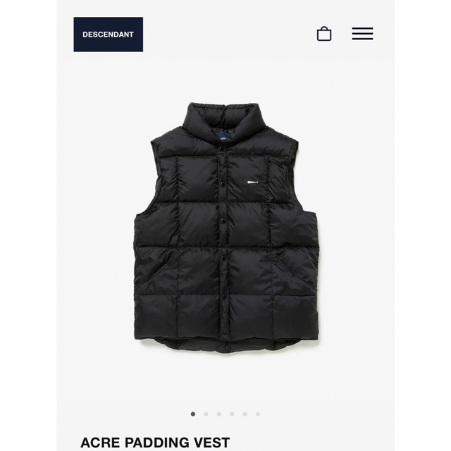 DESCENDANT＞ACRE PADDING VESTサイズL 【公式通販】