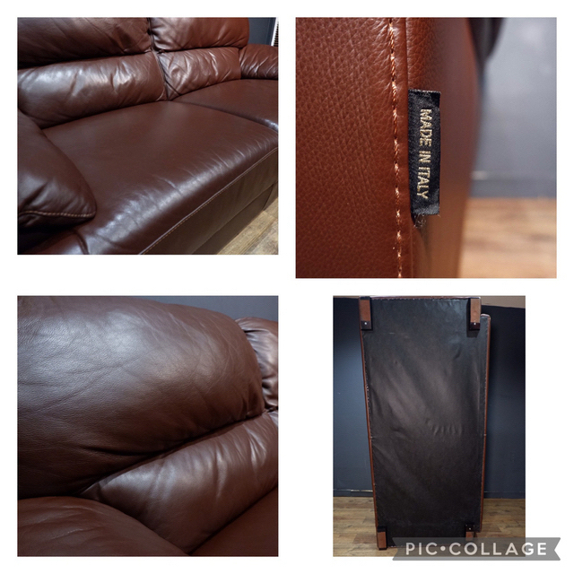 首都圏送無料〜フェデリコ代官山20万イタリア一流本革3人掛け