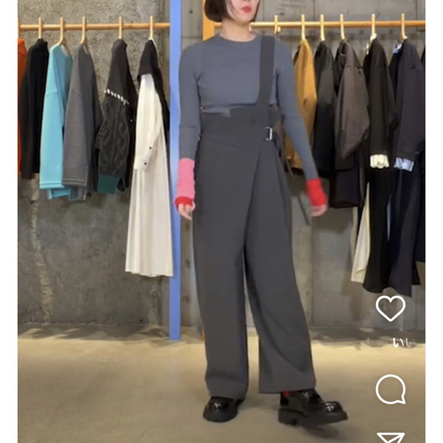 ENFOLD - 23SS 新品 ENFOLDエンフォルド ワンショルダーパンツ グレー