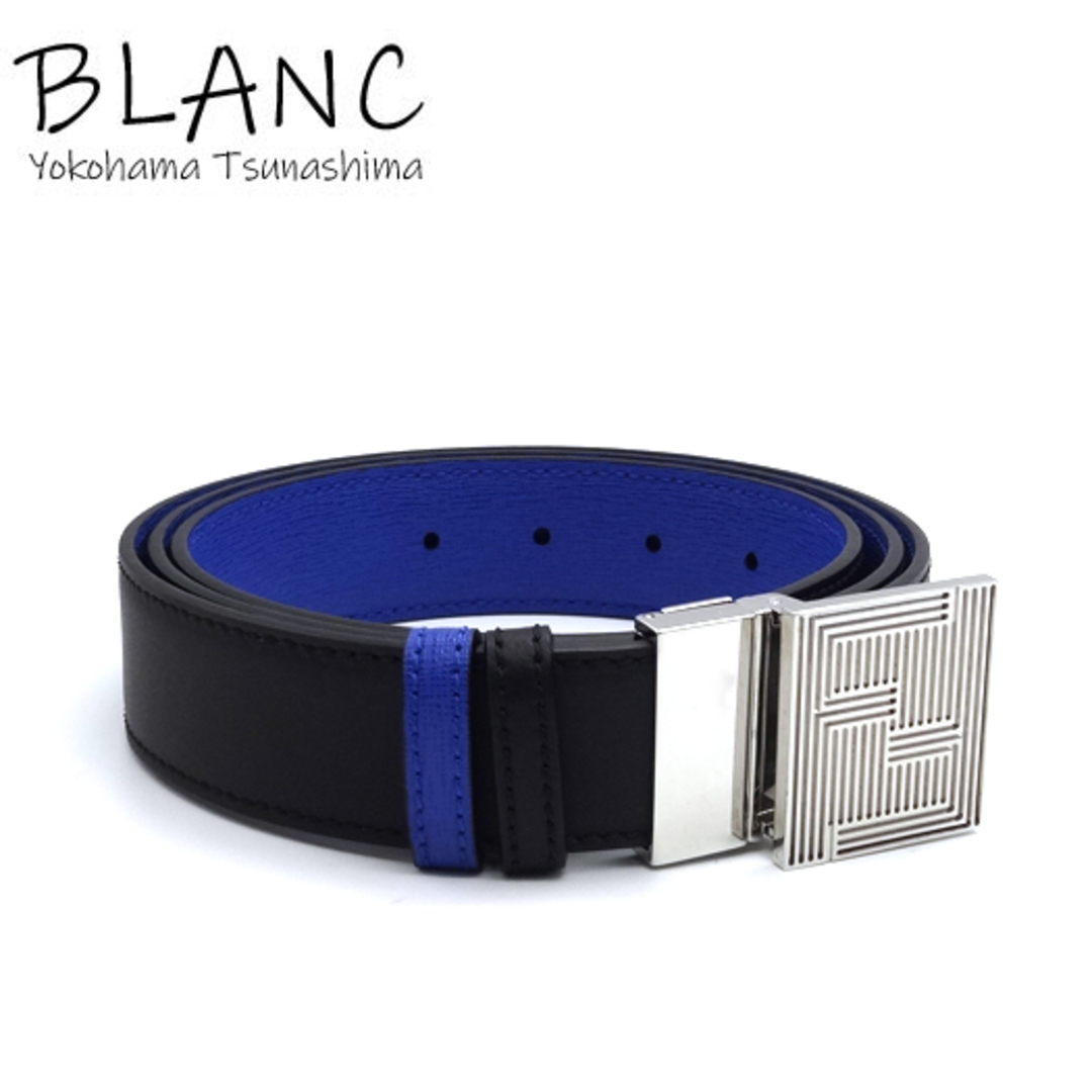 FENDI - フェンディ リバーシブルベルト レザー ブラック ブルー 黒 青