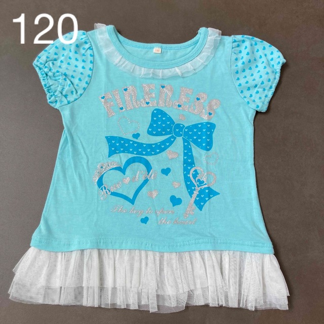 西松屋 - 女の子 半袖 裾チュール 水色 ラメ Tシャツの通販 by mimi's