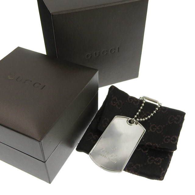 GUCCI - 【本物保証】 箱・布袋付 超美品 グッチ GUCCI ドッグタグ