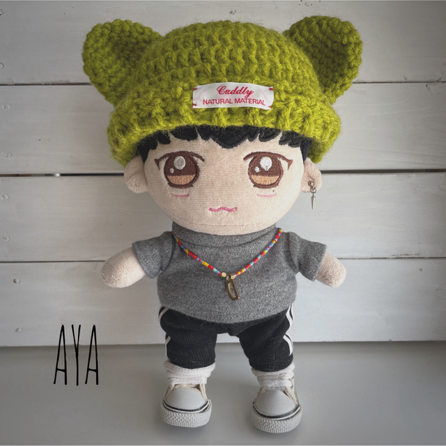 ぬいぐるみ 洋服 推しドール ぬいママ『猫耳ニット帽⭐︎』の通販 by