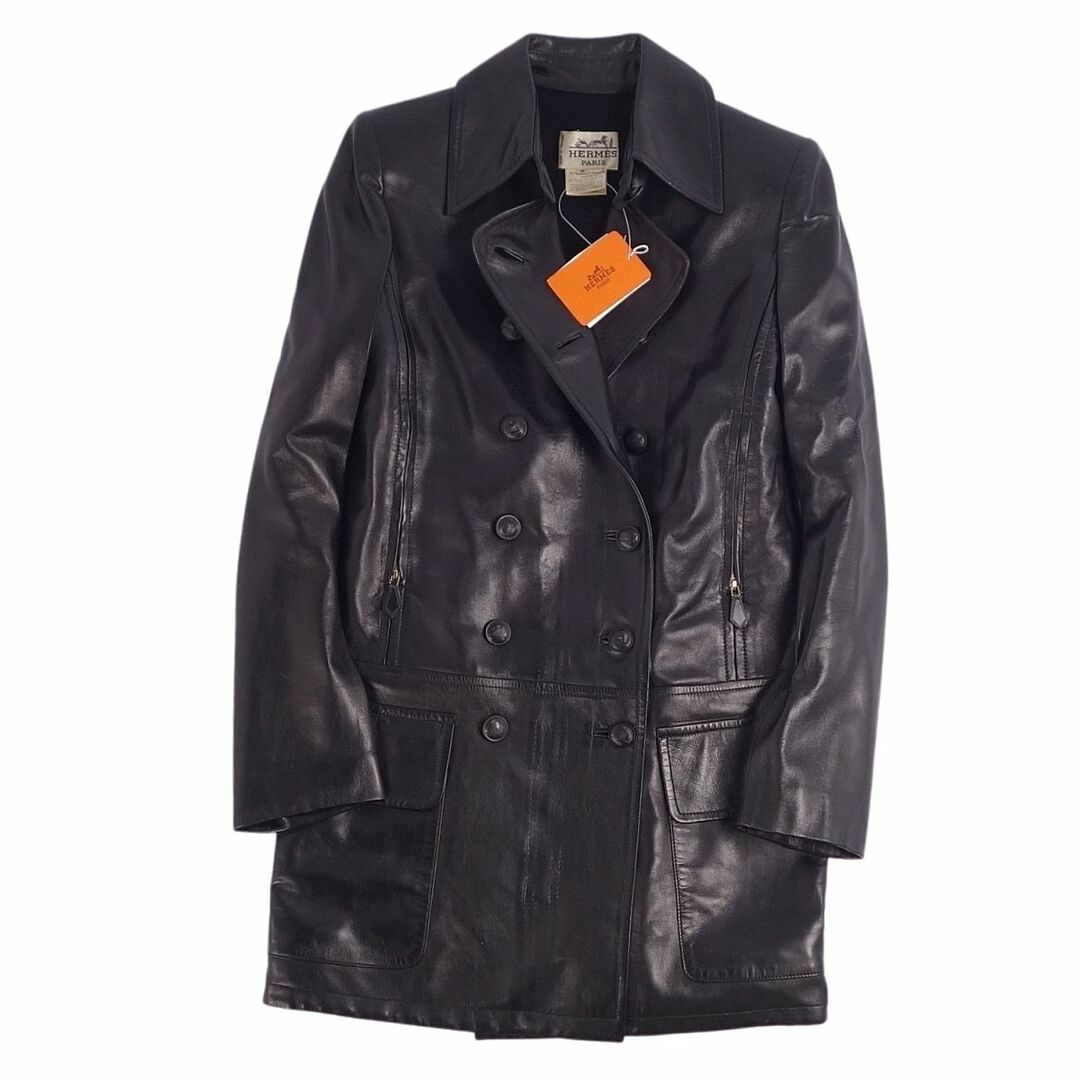 HERMES - 未使用 Vintage エルメス HERMES コート ジャケット レザー