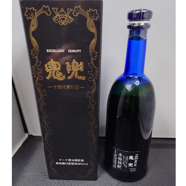 □十四代鬼兜□最高級□長期熟成蘭引米焼酎□終売ブルーボトル箱入り