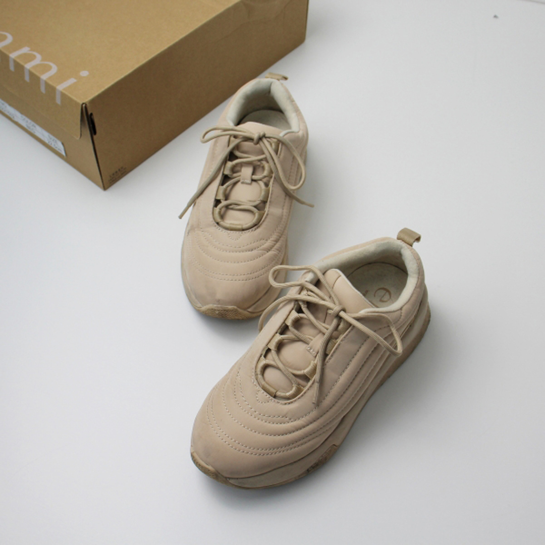 emmi エミ デザイン ステッチスニーカー 22.5/ベージュ系 靴