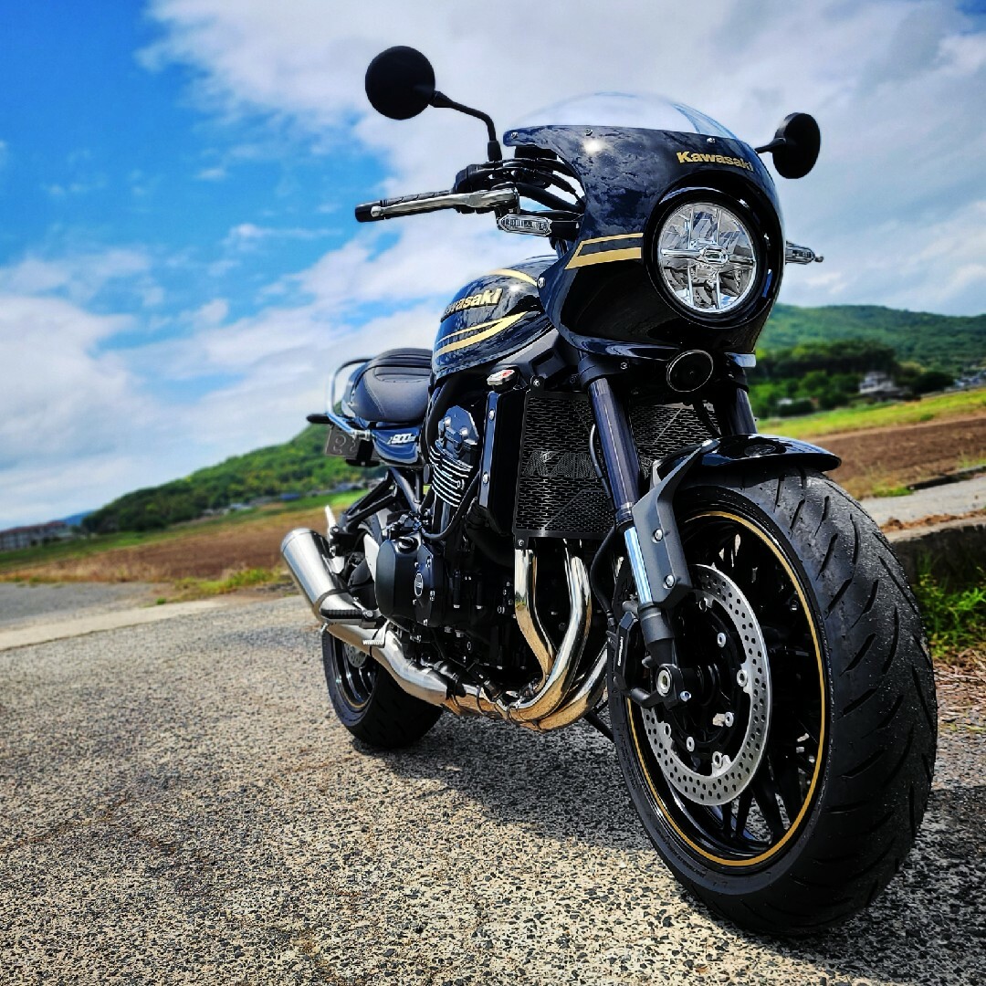 mon mon バイクミラー Z900RSブラック バイクミラーW800 mon mon