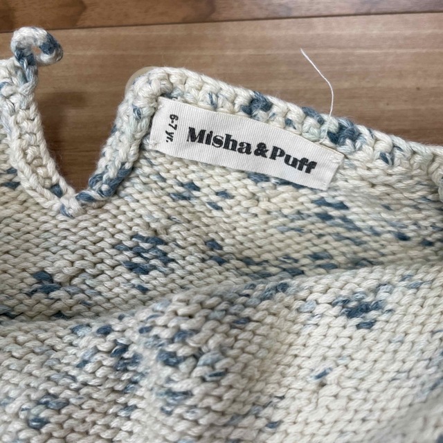 Misha&puff ポップコーンknitボンネット 水色 Misha&puff ポップコーン