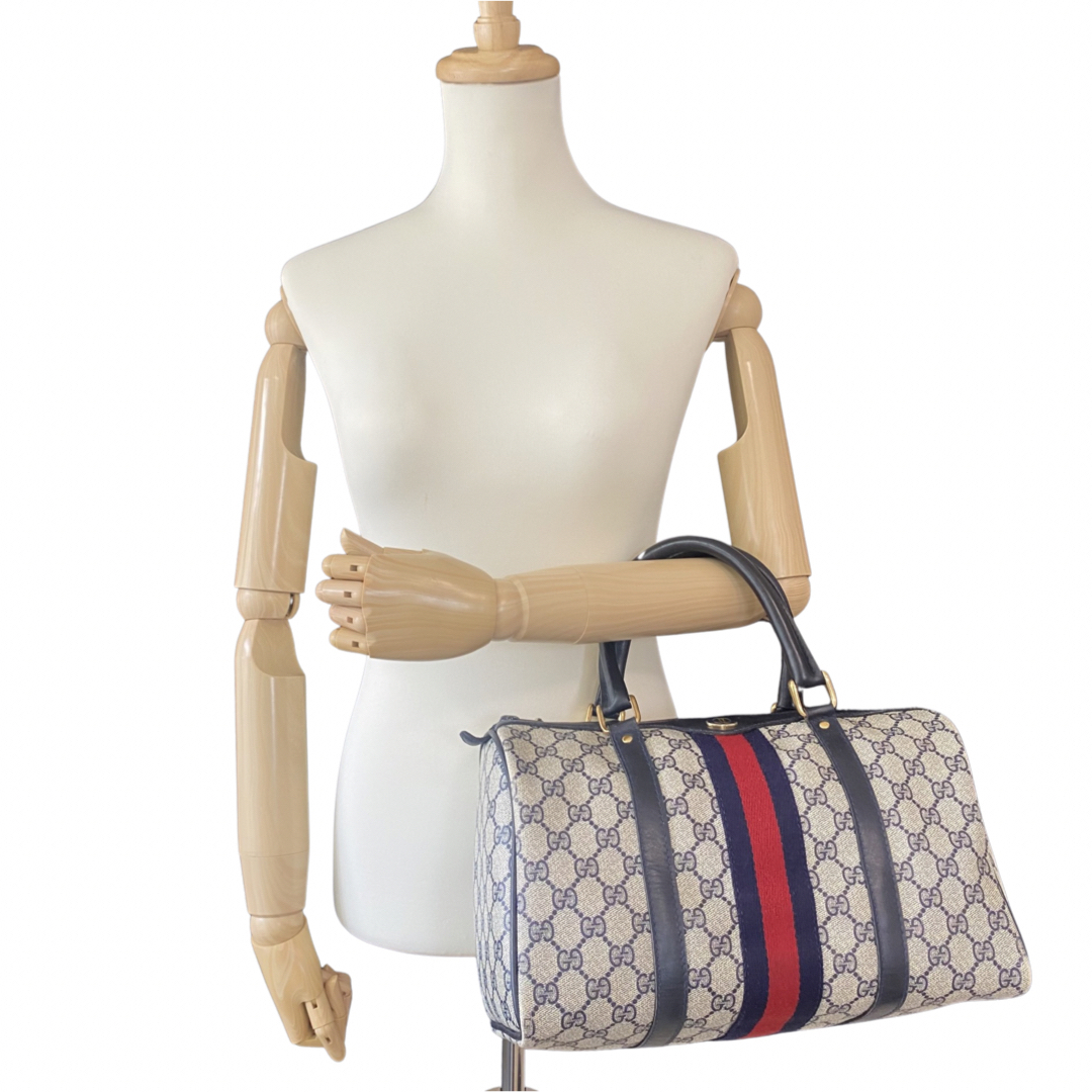 GUCCI - GUCCI グッチ シェリーライン GG柄 ボストンバッグ PVC