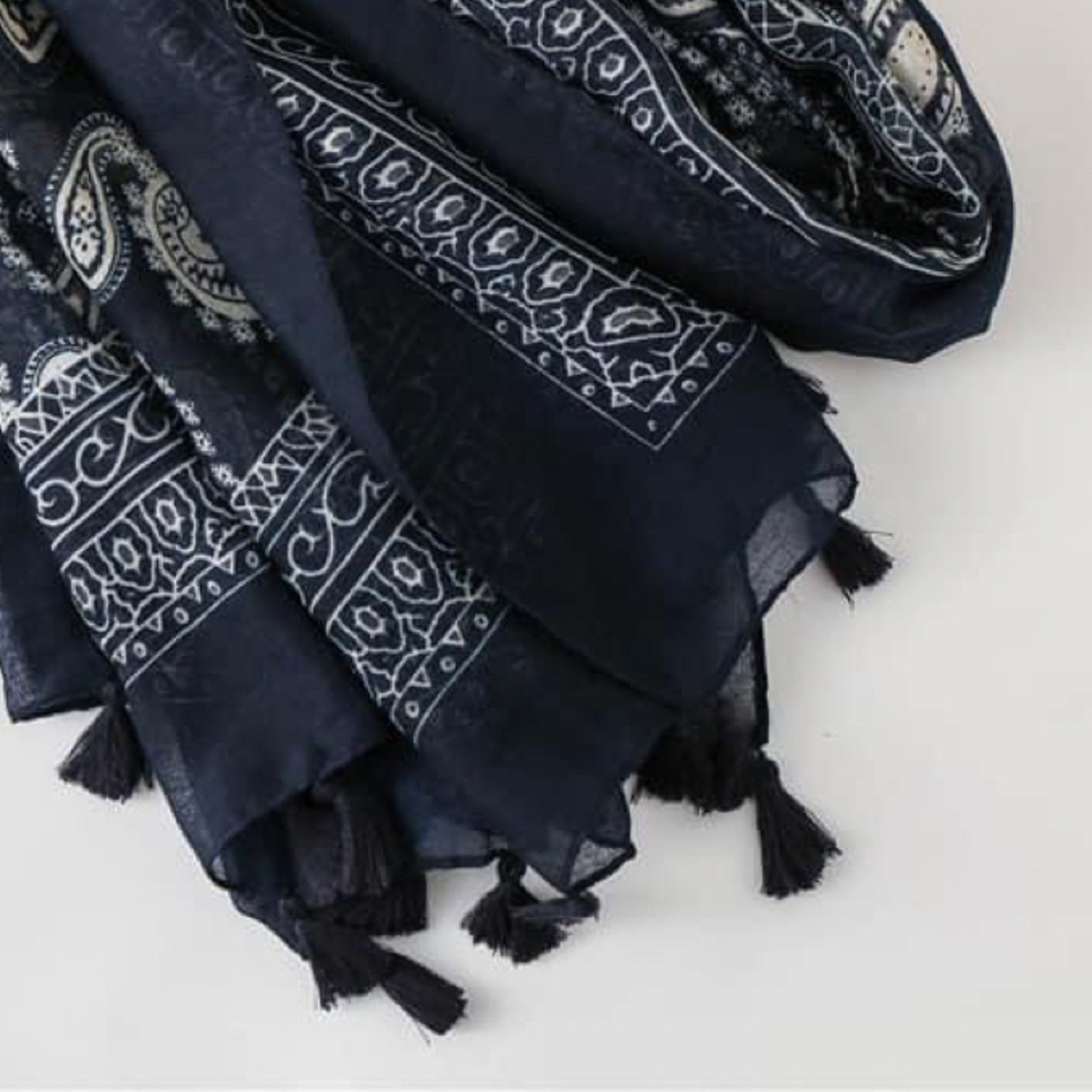 大判ストール ペイズリー柄 バンダナ柄 日焼け防止 冷暖房対策 濃ゆい