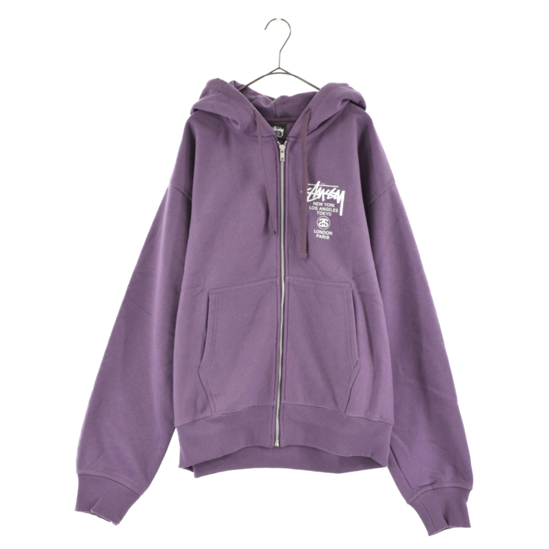 STUSSY - STUSSY ステューシー WORLD TOUR ZIP HOOD Grape ワールド