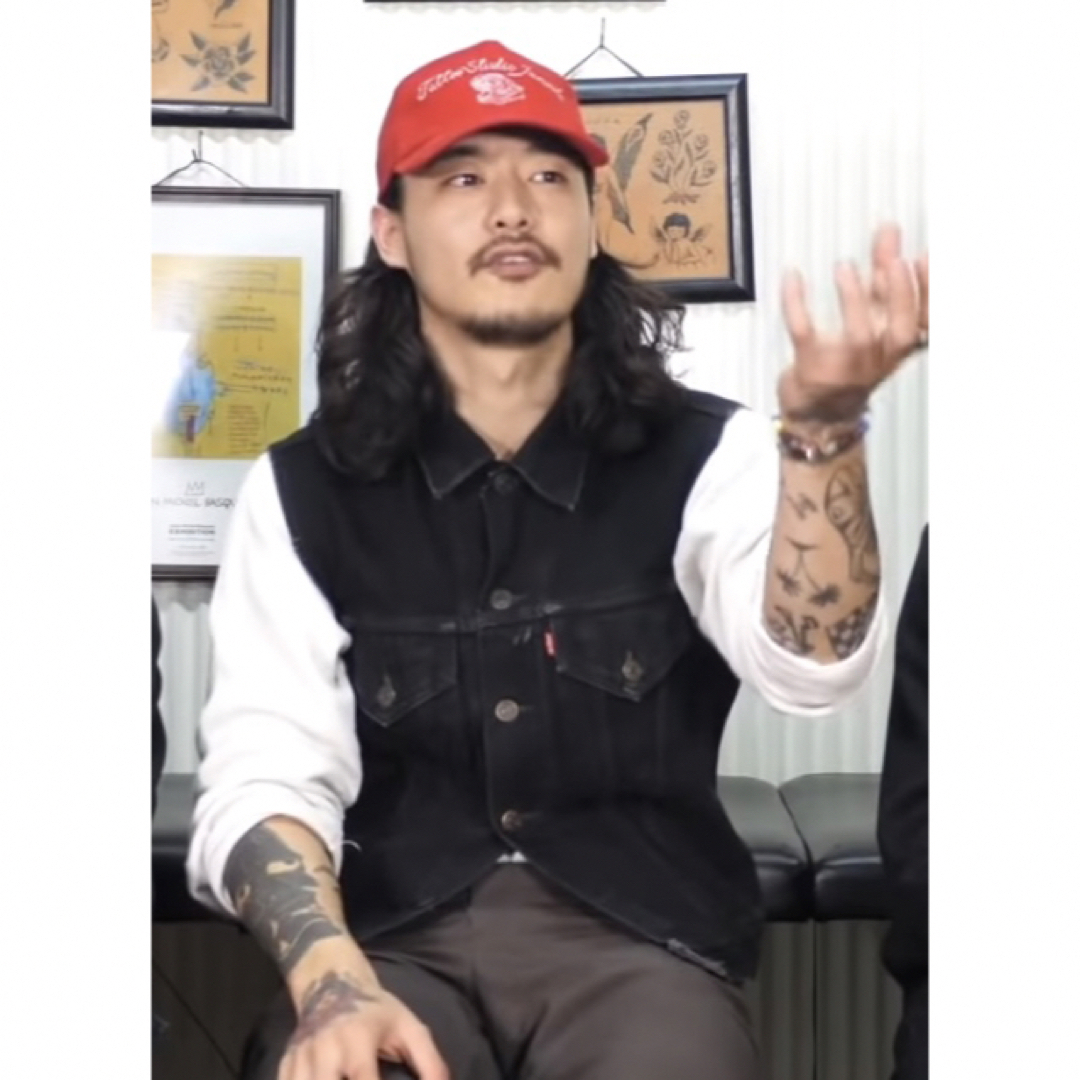 Levi's - [Lサイズ] Levis ブラック デニム カットオフベスト 山田蓮の