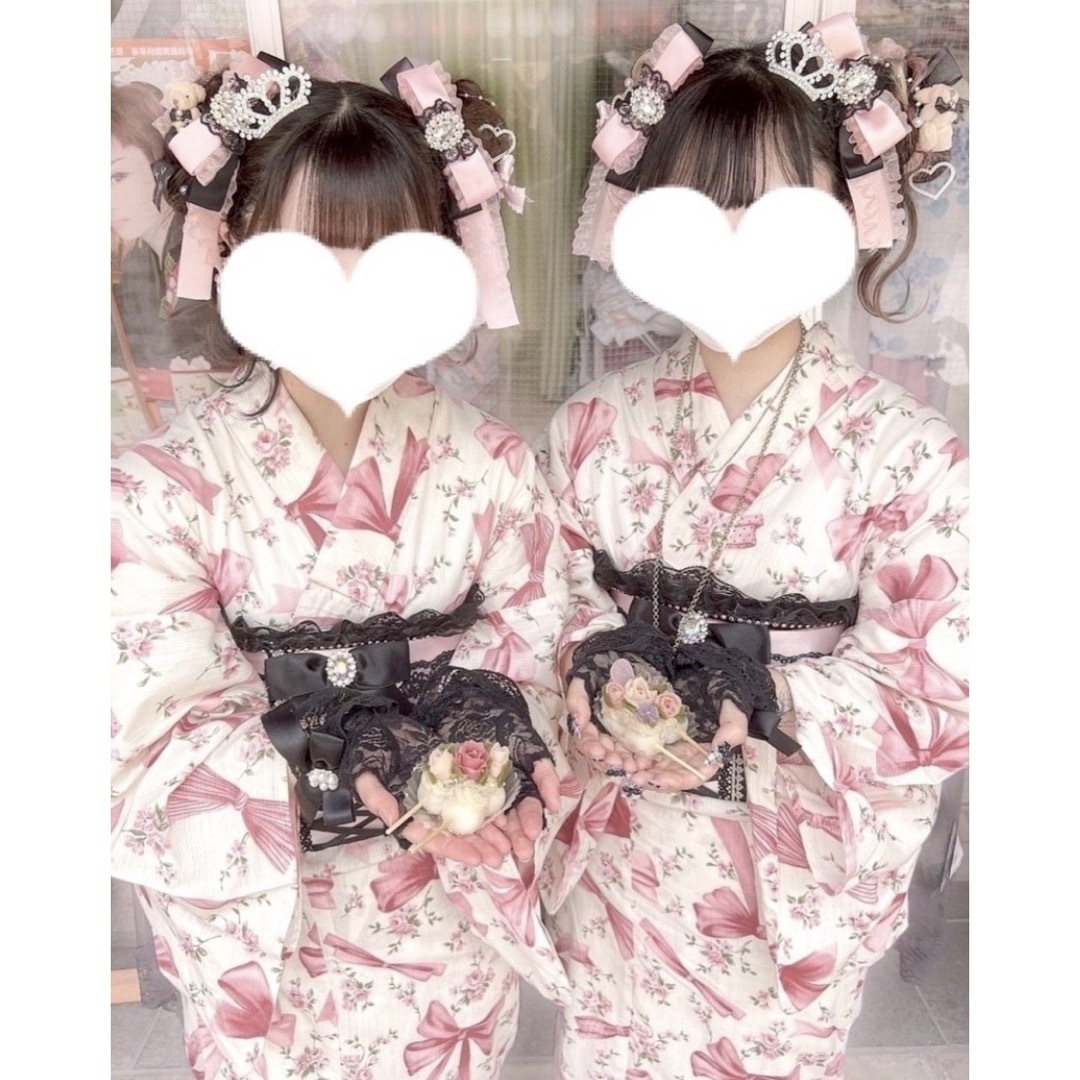 Maison de FLEUR - 即納*2点セットオーダメイド楽帯花リボン柄浴衣