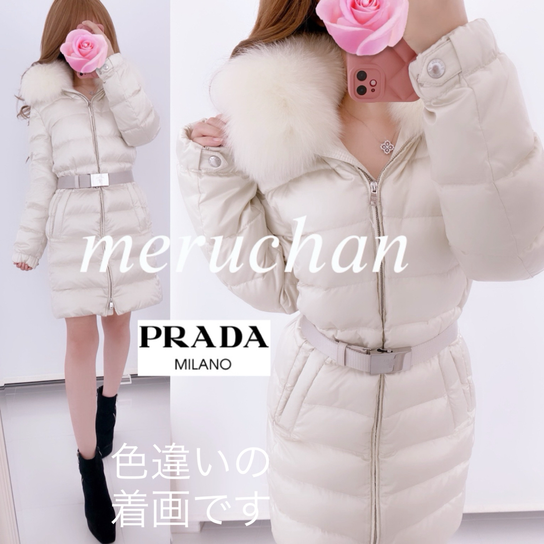 PRADA - 【新品】プラダ ブルーフォックスファー ロングダウンコート