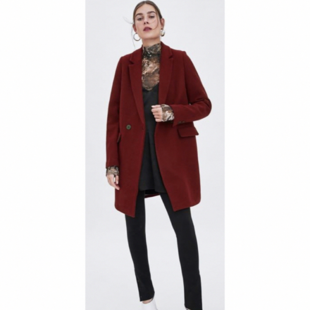 ZARA - ZARA チェスターコート レッドの通販 by shop｜ザラならラクマ