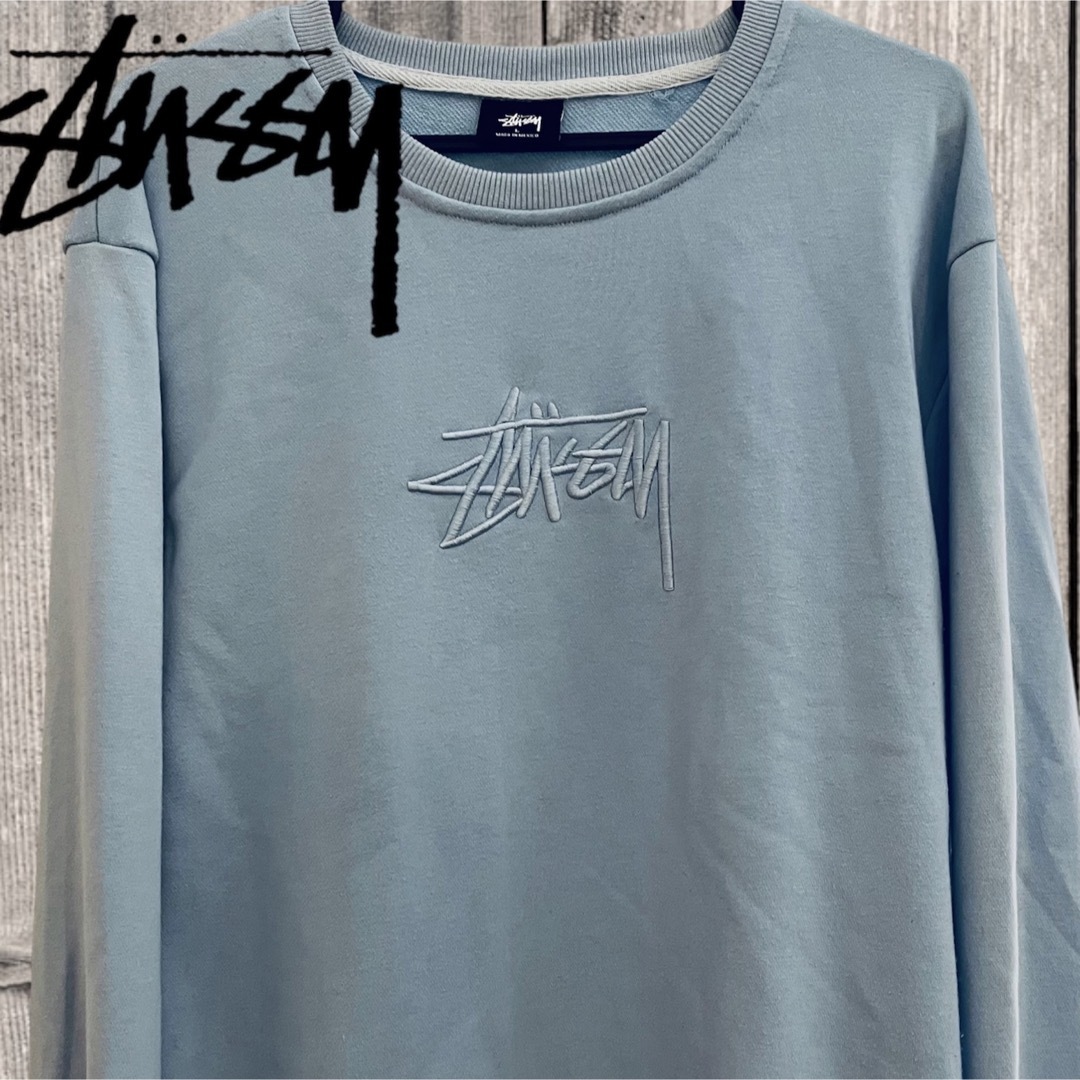 STUSSY - stussy スウェット トレーナー 薄手 水色 ユニセックス L