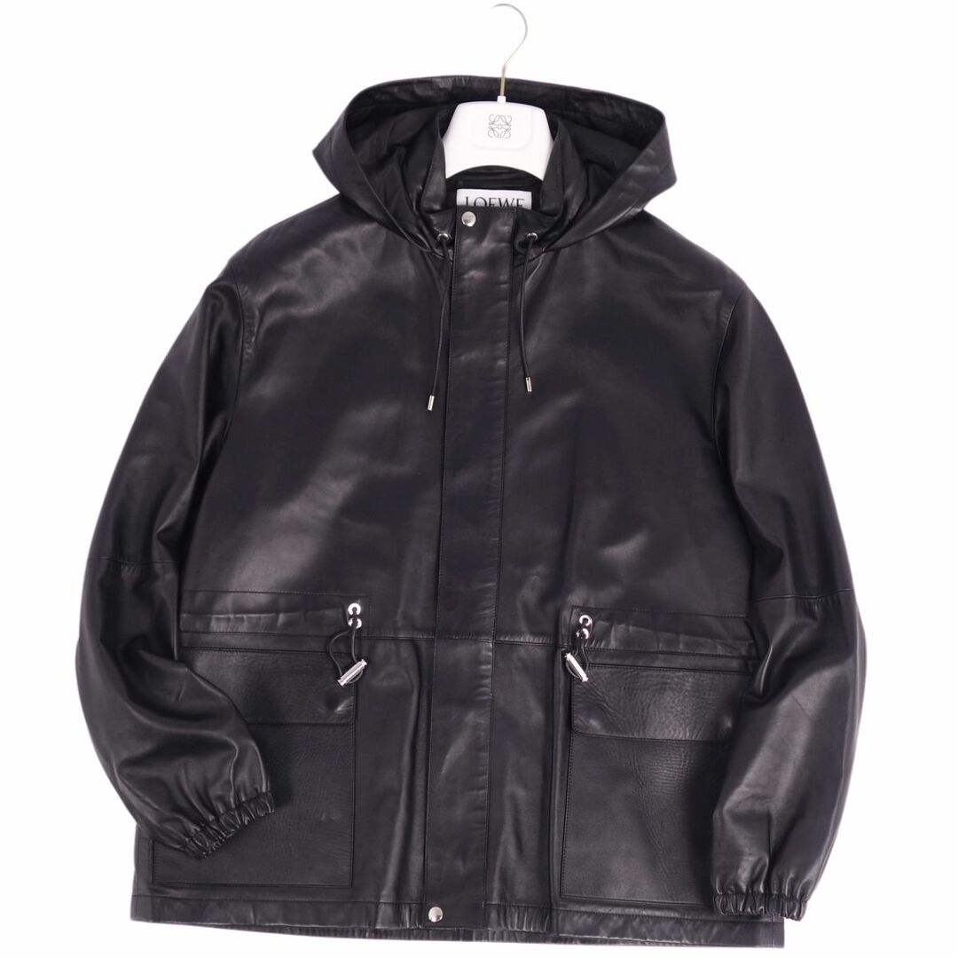 LOEWE - 美品 ロエベ LOEWE コート レザーコート フーディー ジップ