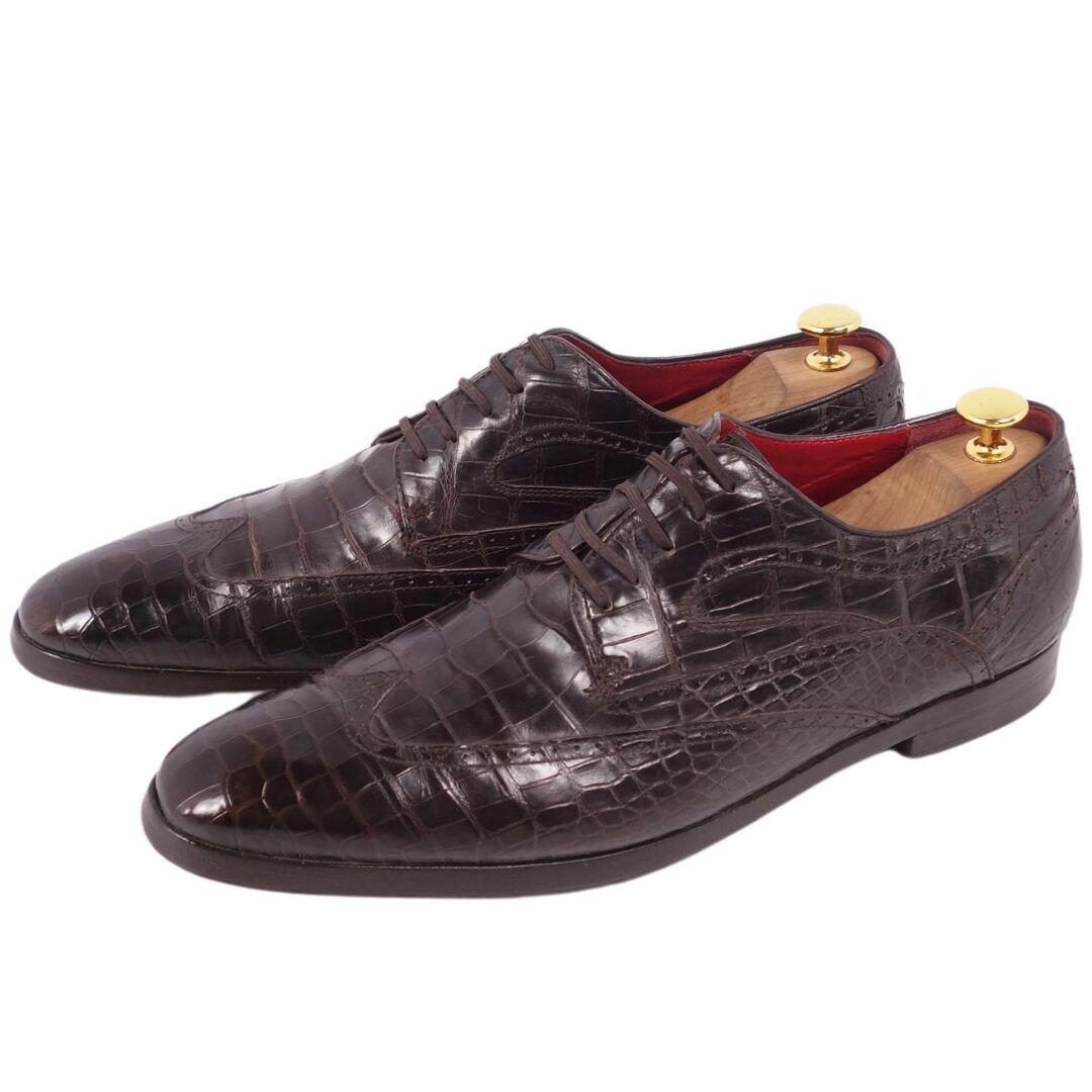美品 ジリー ZILLI レザーシューズ ダービーシューズ クロコダイル