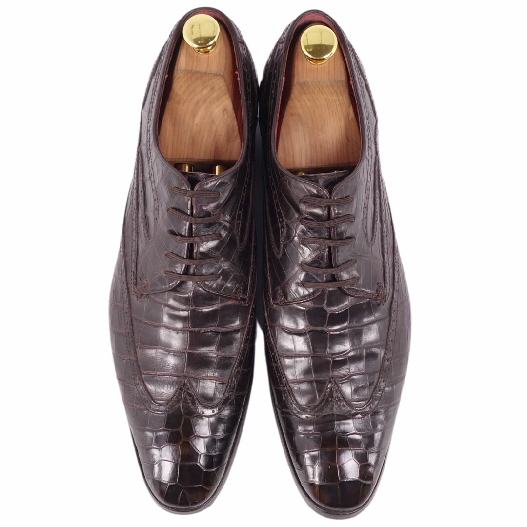 美品 ジリー ZILLI レザーシューズ ダービーシューズ クロコダイル