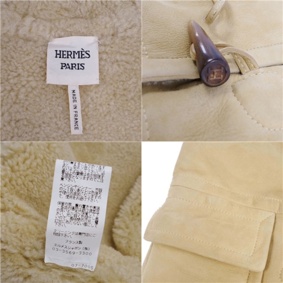 HERMES - 美品 エルメス HERMES ノースリーブ ダッフルコート フード