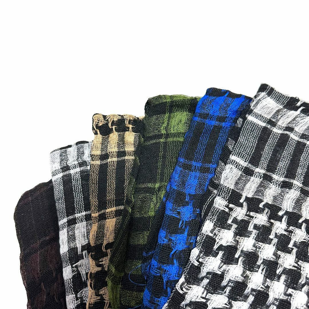 アフガン ストール 大判サイズ ブルー フリンジ付き ミリタリー