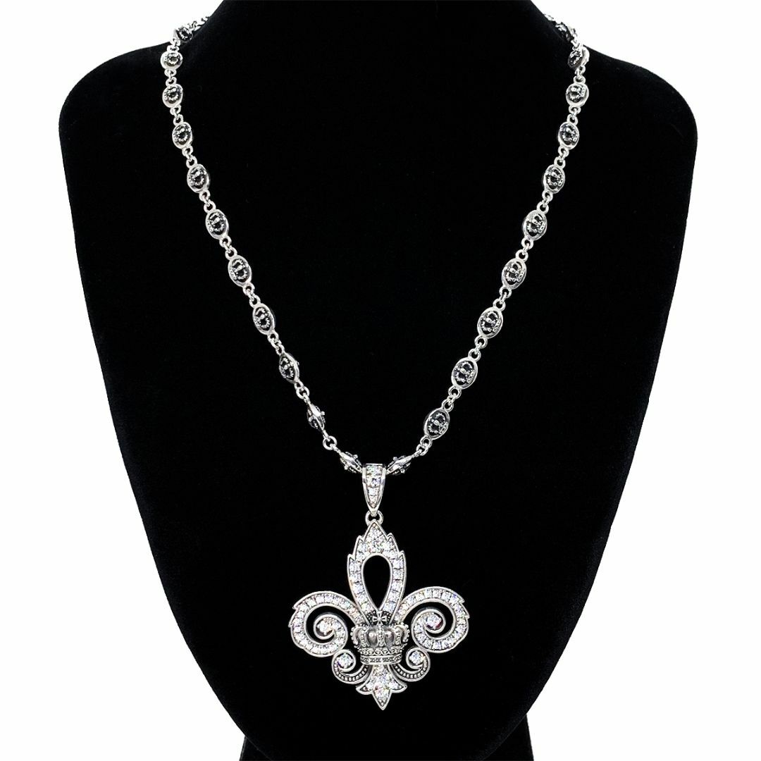 廃盤☆Justin Davis ユリモチーフネックレス（いぶし・70cm） 廃盤