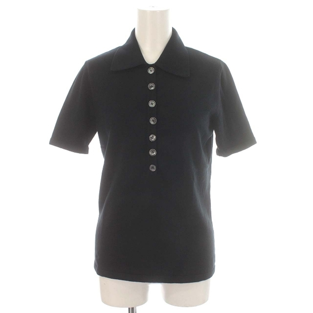 CELINE - セリーヌ CELINE ニット ポロシャツ 半袖 L 黒 ブラックの