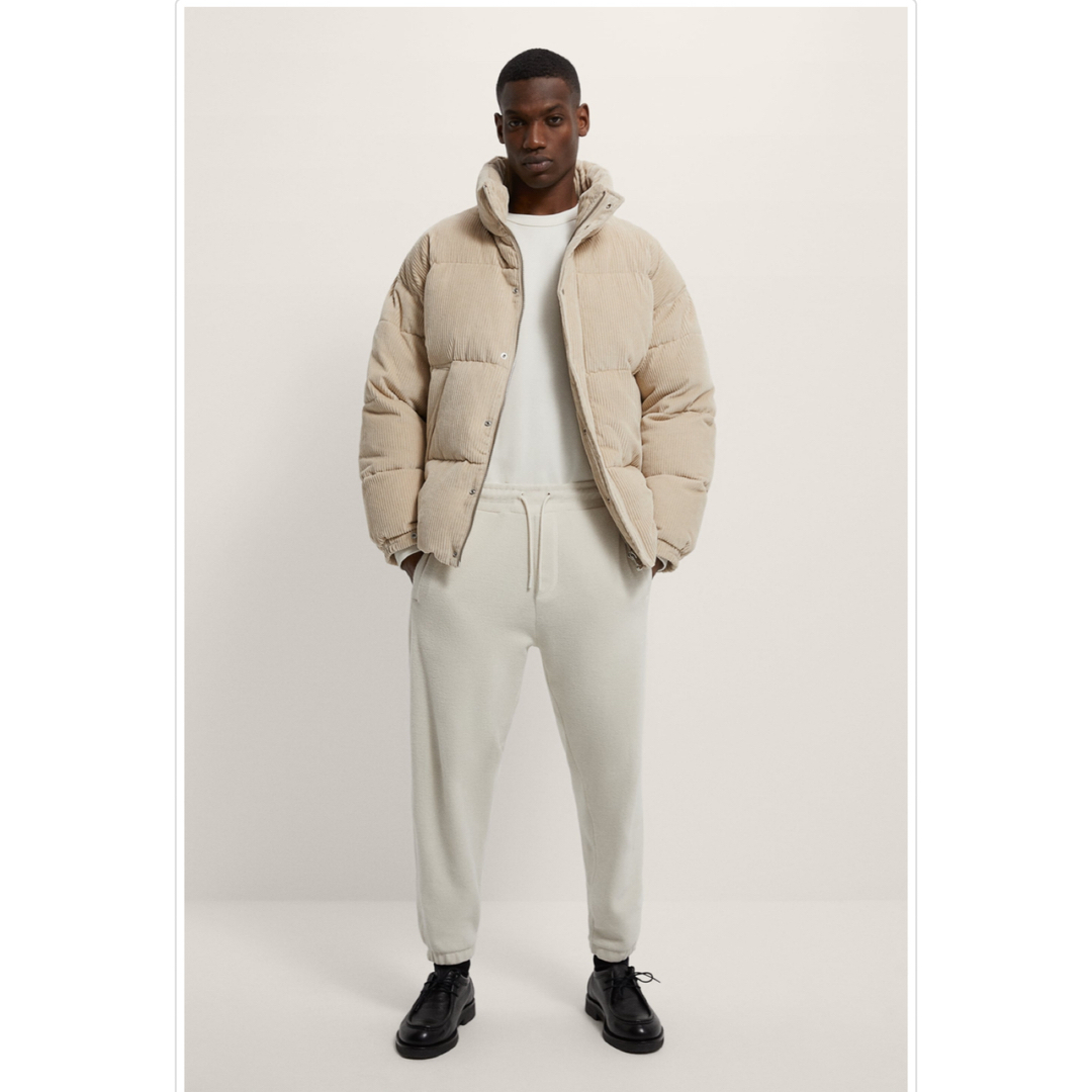 ZARA - ZARA コーデュロイ パフジャケット ホワイトベージュ M 美品の