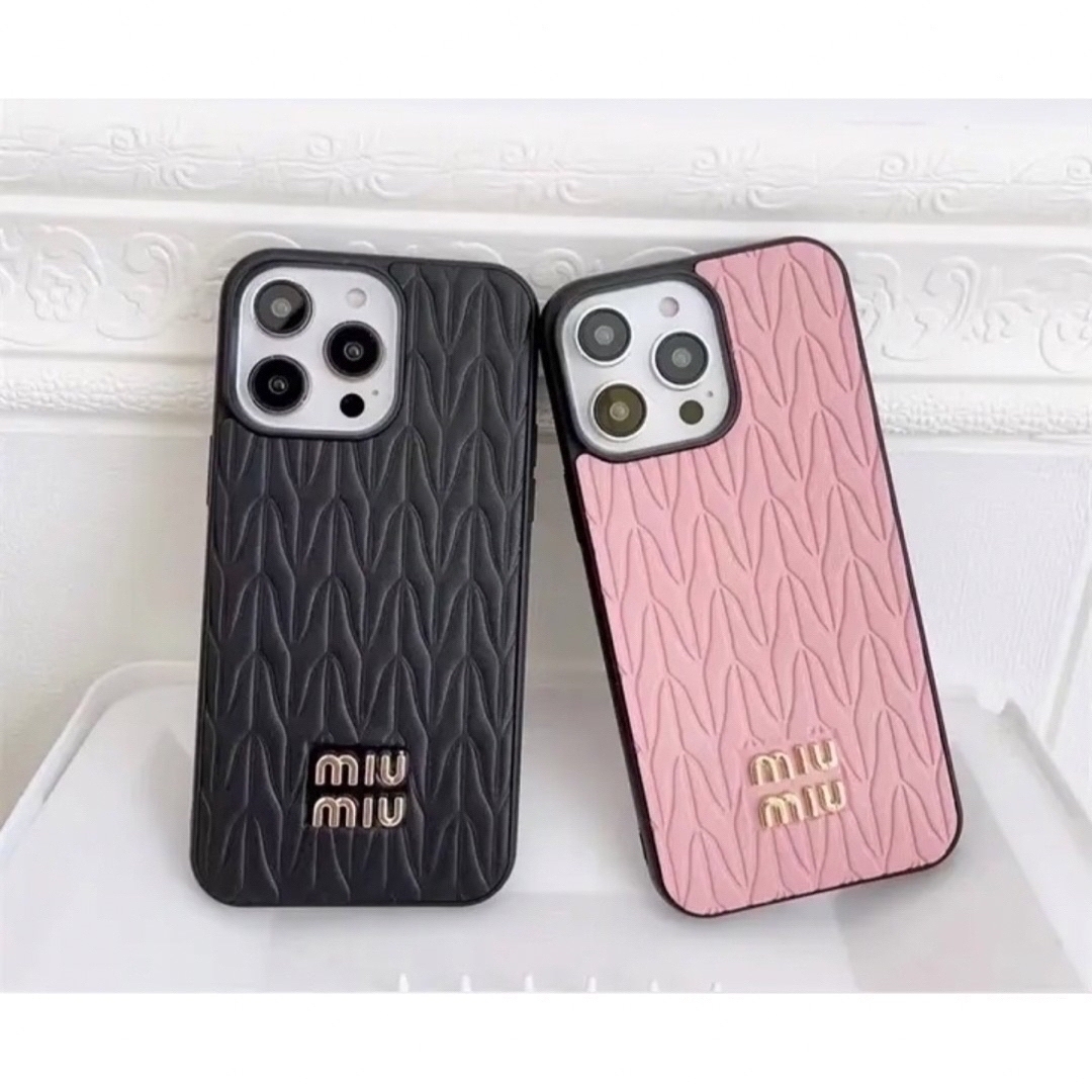 MIU MIU - 新品！miumiu iPhoneケース14ProMax♡マテラッセ柄 ピンク