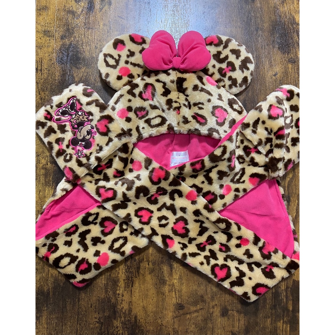 ヒョウ柄 ミニーマウスファンキャップマフラー♡ 【公式通販】