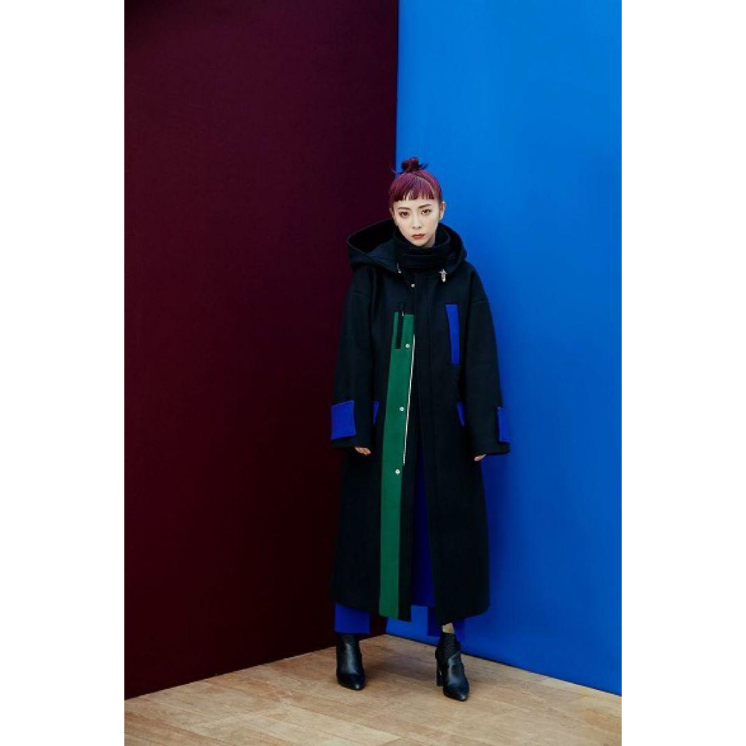 UN3D. - 新品タグ付き UN3D. メルトンフードコート MELTON HOOD COATの