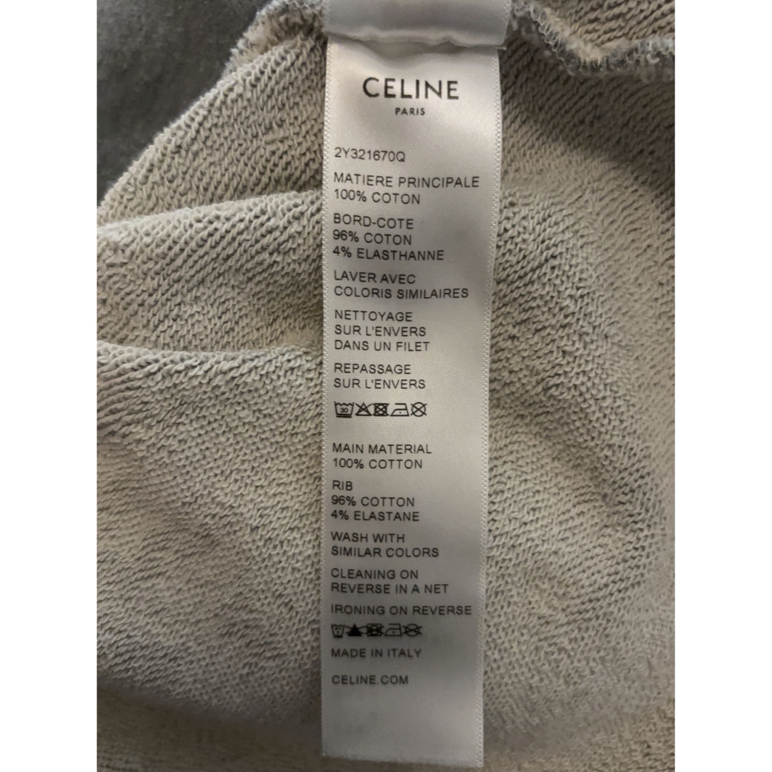 CELINE - CELINE セリーヌ パーカー グレー コットンフリースフーディ