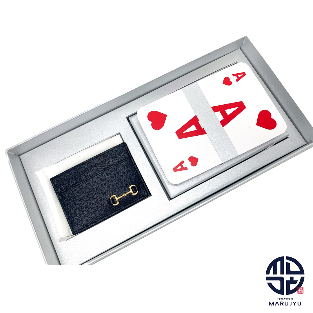 GUCCI - GUCCI グッチ 700469 ホースビット ブラック 黒 カードケース