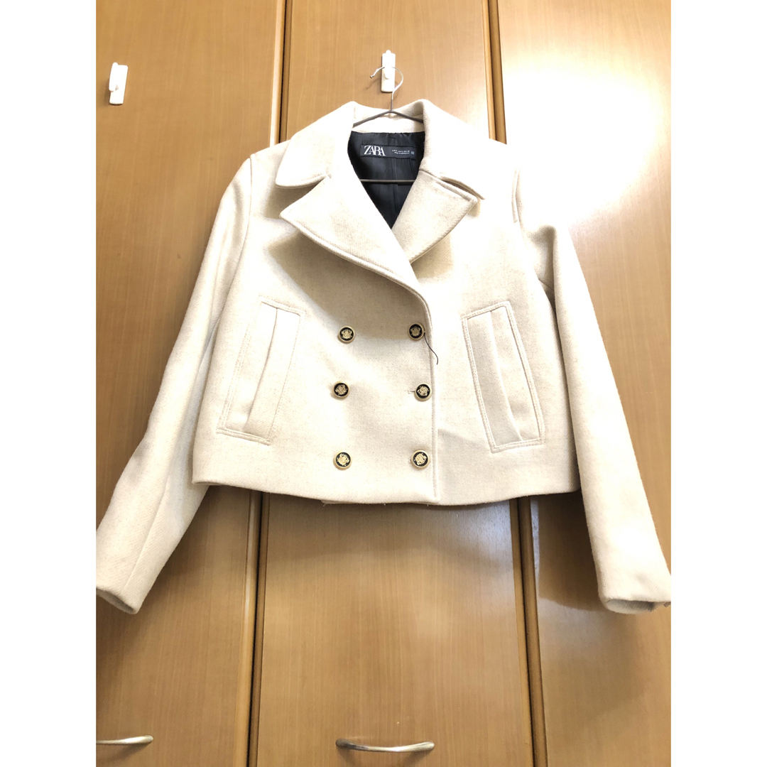 ZARA - ZARA クロップド ダブルブレスト ウールブレンドコートMサイズ