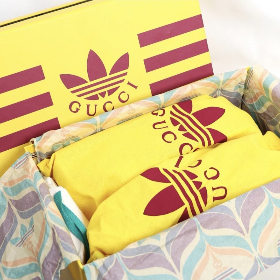 GUCCI - 新品 adidas x Gucci コラボ GG プラットフォームサンダル 黄