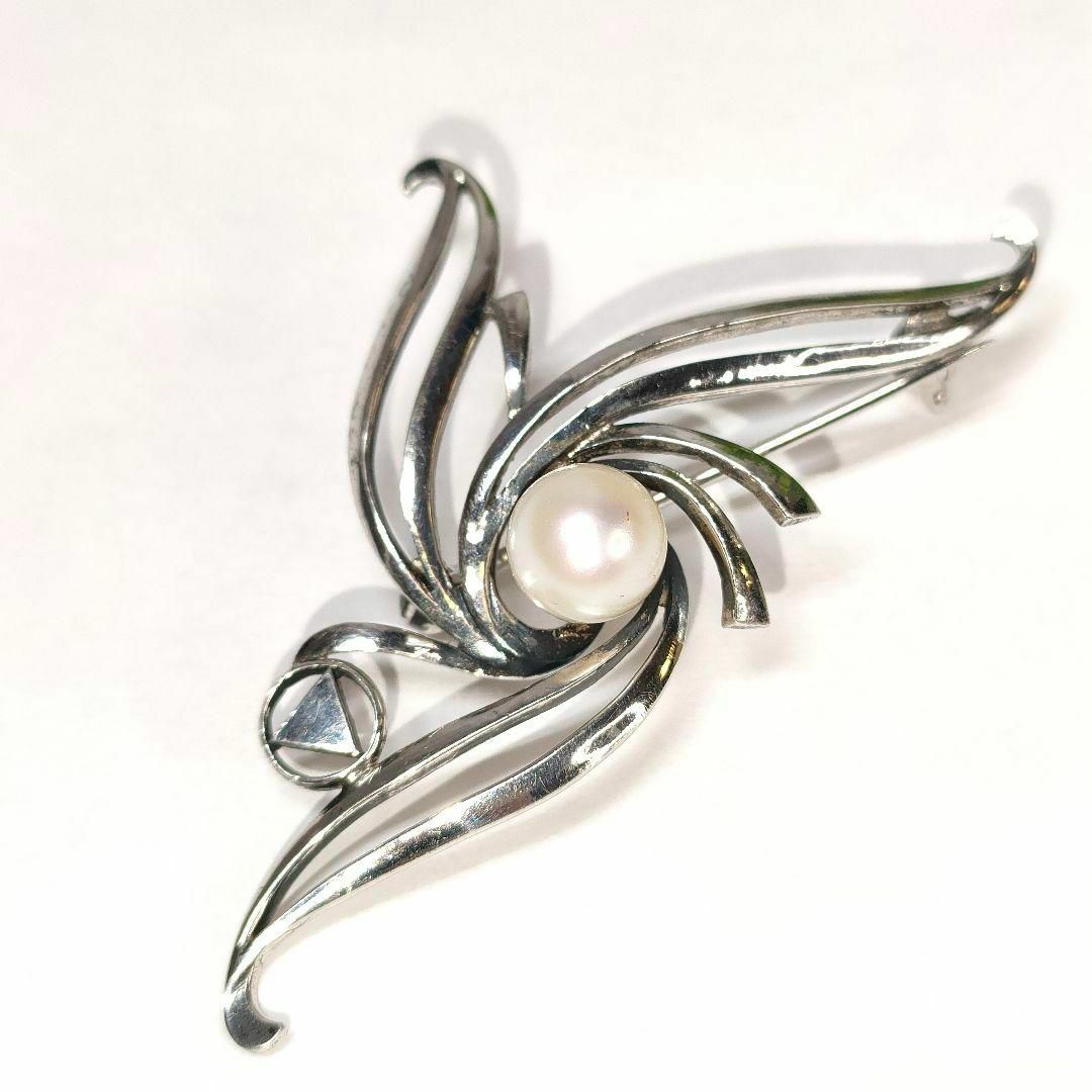 MIKIMOTO - ミキモト パール ブローチ 真珠 シルバー M刻印 S刻印